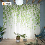 DIHINHOME Home Textile Pastoral Curtain DIHIN HOME Green Rattan Printed ,Polyester ,Blackout Grommet Window Curtain for Living Room ,52x63-inch,1 Panel
