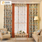 DIHIN HOME High Precision Colorful Fallen Leaves Printed,Blackout Grommet Window Curtain for Living Room ,52x63-inch,1 Panel