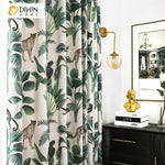DIHIN HOME High Quality Green Forest and Monkey Printed Curtains,Blackout Grommet Window Curtain for Living Room ,52x63-inch,1 Panel