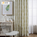 DIHINHOME Home Textile Pastoral Curtain DIHIN HOME Jacquard Leaves,Cotton Linen ,Blackout Grommet Window Curtain for Living Room ,52x63-inch,1 Panel