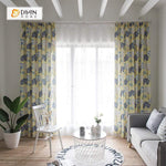 DIHINHOME Home Textile Pastoral Curtain DIHIN HOME Lotus Leaves Yellow Printed，Blackout Grommet Window Curtain for Living Room ,52x63-inch,1 Panel