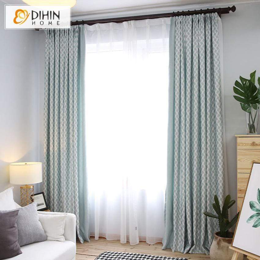 DIHINHOME Home Textile Pastoral Curtain DIHIN HOME Modern Curtains，Blackout Grommet Window Curtain for Living Room ,52x63-inch,1 Panel