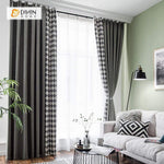 DIHINHOME Home Textile Pastoral Curtain DIHIN HOME Modern Diamond Shape Printed Spliced Curtains，Blackout Grommet Window Curtain for Living Room ,52x63-inch,1 Panel