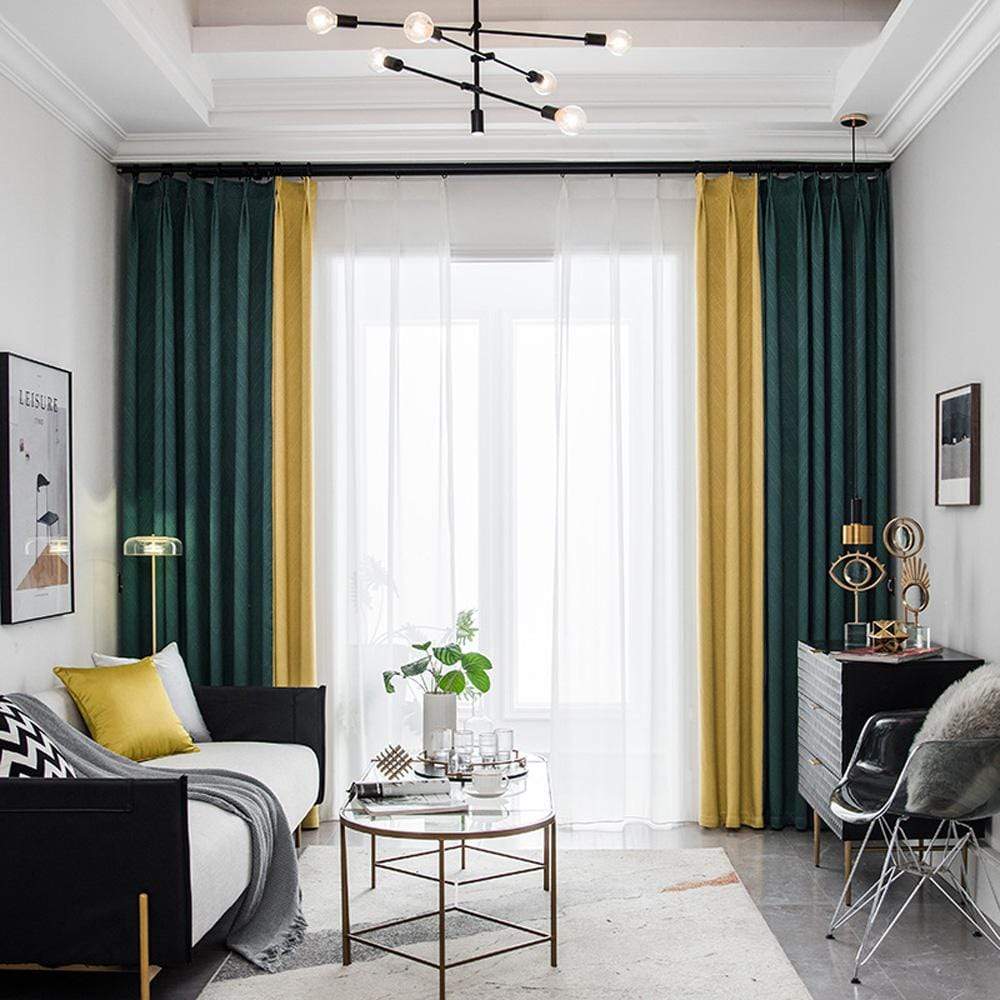 Modern Curtain Blackout Grommet Window For Living Room Dihinhome Home Textile