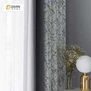 DIHINHOME Home Textile Pastoral Curtain DIHIN HOME Modern Fashion Spliced Curtains，Blackout Grommet Window Curtain for Living Room ,52x63-inch,1 Panel
