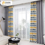 DIHINHOME Home Textile Pastoral Curtain DIHIN HOME Modern Fashion Spliced Curtains，Blackout Grommet Window Curtain for Living Room ,52x63-inch,1 Panel