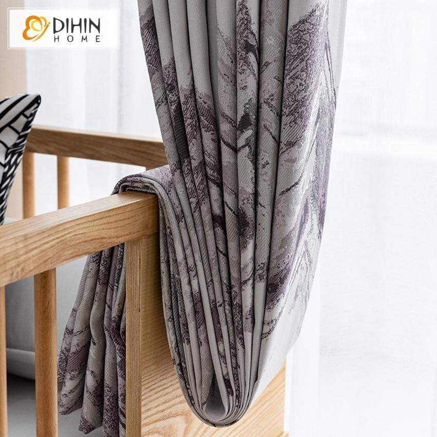 DIHINHOME Home Textile Pastoral Curtain DIHIN HOME Modern Printed Curtain ,Cotton Linen ,Blackout Grommet Window Curtain for Living Room ,52x63-inch,1 Panel