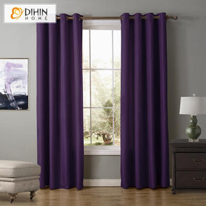 DIHIN HOME Modern Purple Color Blackout Curtains ,Blackout Grommet Window Curtain for Living Room ,52x63-inch,1 Panel