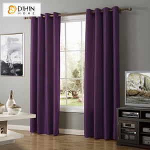 DIHIN HOME Modern Purple Color Blackout Curtains ,Blackout Grommet Window Curtain for Living Room ,52x63-inch,1 Panel