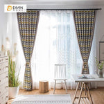 DIHINHOME Home Textile Pastoral Curtain DIHIN HOME Modern Striped Spliced Curtains，Blackout Grommet Window Curtain for Living Room ,52x63-inch,1 Panel