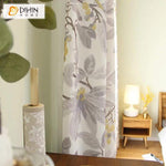 DIHINHOME Home Textile Pastoral Curtain DIHIN HOME Noble Yellow Flowers Grey Leaves Printed,Blackout Grommet Window Curtain for Living Room ,52x63-inch,1 Panel