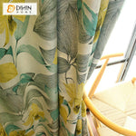 DIHIN HOME Pastoral American Thickening Yellow Flowers Printed,Blackout Curtains Grommet Window Curtain for Living Room ,52x63-inch,1 Panel