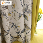 DIHIN HOME Pastoral Birds and Leaves Printed Curtain With Valance ,Blackout Curtains Grommet Window Curtain for Living Room ,52x84-inch,1 Panel