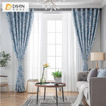 DIHINHOME Home Textile Pastoral Curtain DIHIN HOME Pastoral Blue Plants Printed,Blackout Grommet Window Curtain for Living Room ,52x63-inch,1 Panel