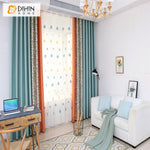 DIHINHOME Home Textile Pastoral Curtain DIHIN HOME Pastoral Colorful Leaves Printed,High Blackout Grommet Window Curtain for Living Room