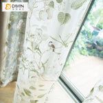 DIHINHOME Home Textile Pastoral Curtain DIHIN HOME Pastoral Cotton Linen Bird and Tree Printed,Blackout Grommet Window Curtain for Living Room,1 Panel