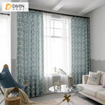 DIHIN HOME Pastoral Fallen Leaves Printed Curtain ,Cotton Linen ,Blackout Grommet Window Curtain for Living Room ,52x63-inch,1 Panel