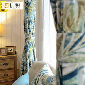 Xiongfeng Floral Window Curtains Panel Blackout Room Darkening Boho Flowers  Print Vintage Curtain Drapes with Grommet Thermal Insulated for Living