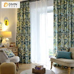 DIHIN HOME Pastoral Fashion Abstract Printed Flowers,Blackout Curtains Grommet Window Curtain for Living Room ,52x63-inch,1 Panel