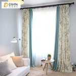 DIHINHOME Home Textile Pastoral Curtain DIHIN HOME Pastoral Floral Spliced Curtains，Blackout Grommet Window Curtain for Living Room ,52x63-inch,1 Panel