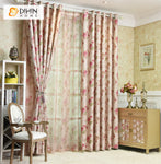 DIHIN HOME Pastoral Flowers Printed,Blackout Curtains Grommet Window Curtain for Living Room,52x63-inch,1 Panel