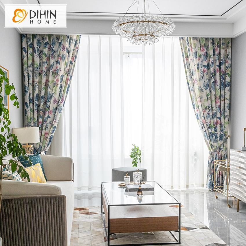 DIHIN HOME Pastoral Forest Blackout Curtains ,Blackout Grommet Window Curtain for Living Room ,52x63-inch,1 Panel