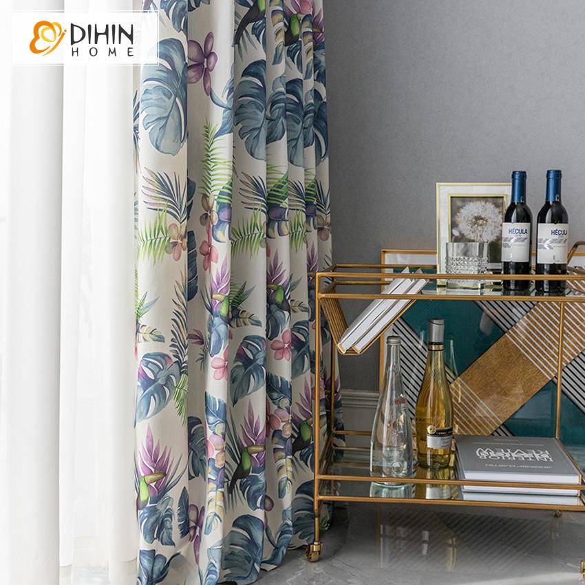 DIHIN HOME Pastoral Forest Blackout Curtains ,Blackout Grommet Window Curtain for Living Room ,52x63-inch,1 Panel