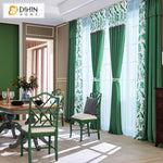 DIHIN HOME Pastoral Green Banana Leaves,Blackout Grommet Window Curtain for Living Room ,52x63-inch,1 Panel
