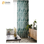 DIHIN HOME Pastoral Green Banana Tree Printed Curtains ,Blackout Grommet Window Curtain for Living Room ,52x63-inch,1 Panel