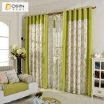 DIHINHOME Home Textile Pastoral Curtain DIHIN HOME Pastoral Green Color Natural Plants Printed,Blackout Grommet Window Curtain for Living Room ,52x63-inch,1 Panel