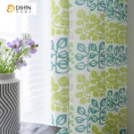 DIHINHOME Home Textile Pastoral Curtain DIHIN HOME Pastoral Green Flower Printed Curtains ,Blackout Grommet Window Curtain for Living Room ,52x63-inch,1 Panel