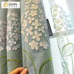 DIHINHOME Home Textile Pastoral Curtain DIHIN HOME Pastoral Green Flowers Embroidered Valance ,Blackout Curtains Grommet Window Curtain for Living Room ,52x90-inch,1 Panel