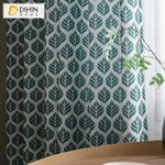 DIHIN HOME Pastoral Green Leaves Curtains ,Blackout Grommet Window Curtain for Living Room ,52x63-inch,1 Panel