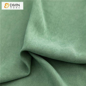 DIHINHOME Home Textile Pastoral Curtain DIHIN HOME Pastoral Green Leaves Spliced Curtains，Blackout Grommet Window Curtain for Living Room ,52x63-inch,1 Panel