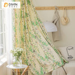 DIHINHOME Home Textile Pastoral Curtain DIHIN HOME Pastoral Green Plants Printed,Blackout Grommet Window Curtain for Living Room,1 Panel