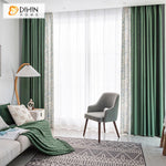 DIHINHOME Home Textile Pastoral Curtain DIHIN HOME Pastoral Green Printed,Blackout Grommet Window Curtain for Living Room ,52x63-inch,1 Panel