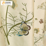DIHINHOME Home Textile Pastoral Curtain DIHIN HOME Pastoral High-precision Butterfly Embroideried,Blackout Grommet Window Curtain for Living Room,1 Panel