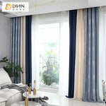 DIHIN HOME Pastoral High Quality 3 Fabrics Spliced,Blackout Grommet Window Curtain for Living Room ,52x63-inch,1 Panel