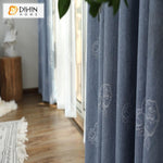 DIHIN HOME Pastoral High Quality 3 Fabrics Spliced,Blackout Grommet Window Curtain for Living Room ,52x63-inch,1 Panel