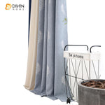 DIHIN HOME Pastoral High Quality 3 Fabrics Spliced,Blackout Grommet Window Curtain for Living Room ,52x63-inch,1 Panel