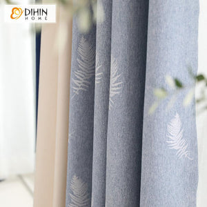 DIHIN HOME Pastoral High Quality 3 Fabrics Spliced,Blackout Grommet Window Curtain for Living Room ,52x63-inch,1 Panel