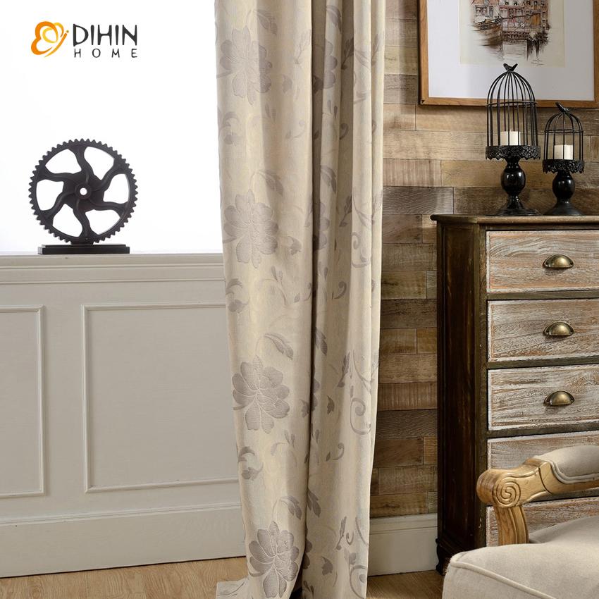 DIHINHOME Home Textile Pastoral Curtain DIHIN HOME Pastoral High Quality Flower Curtains ,Blackout Grommet Window Curtain for Living Room ,52x63-inch,1 Panel Roman Shades Window Curtains Curtains Window Blinds Curtains Drapes