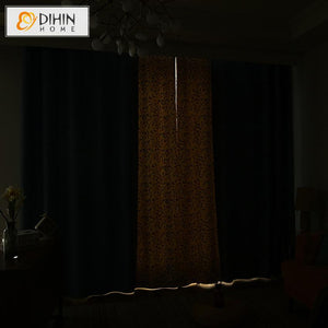 DIHINHOME Home Textile Pastoral Curtain DIHIN HOME Pastoral High Quality Spliced Leaves Printed,Blackout Grommet Window Curtain for Living Room ,52x63-inch,1 Panel Roman Shades Window Curtains Curtains Window Blinds Curtains Drapes