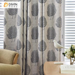 DIHIN HOME Pastoral Leaves Jacquard Curtains ,Blackout Grommet Window Curtain for Living Room ,52x63-inch,1 Panel