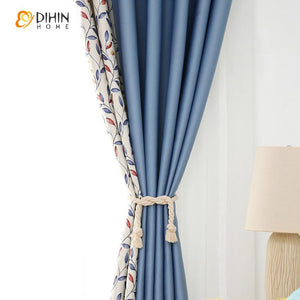 DIHIN HOME Pastoral Leaves Printed Curtain ,Blackout Curtains Grommet Window Curtain for Living Room ,52x84-inch,1 Panel