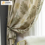 DIHINHOME Home Textile Pastoral Curtain DIHIN HOME Pastoral Leaves Printed Curtains，Blackout Grommet Window Curtain for Living Room ,52x63-inch,1 Panel