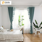 DIHIN HOME Pastoral Leaves Spliced Curtains，Blackout Grommet Window Curtain for Living Room ,52x63-inch,1 Panel