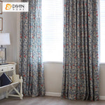 DIHINHOME Home Textile Pastoral Curtain DIHIN HOME Pastoral Natural Cotton Linen Printed,Blackout Grommet Window Curtain for Living Room ,52x63-inch,1 Panel