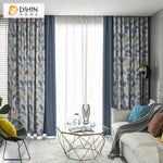 DIHIN HOME Pastoral Natural Leaves Printed,Blackout Grommet Window Curtain for Living Room ,52x63-inch,1 Panel