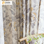 DIHINHOME Home Textile Pastoral Curtain DIHIN HOME Pastoral Natural Leaves Printed,Blackout Grommet Window Curtain for Living Room ,52x63-inch,1 Panel